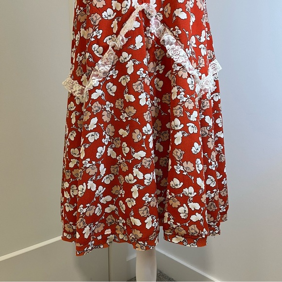 UMGEE Orange/Cream Floral Lace-Trim Sundress - FREE SHIPPING on Bundles $85+ - Picture 5 of 13
